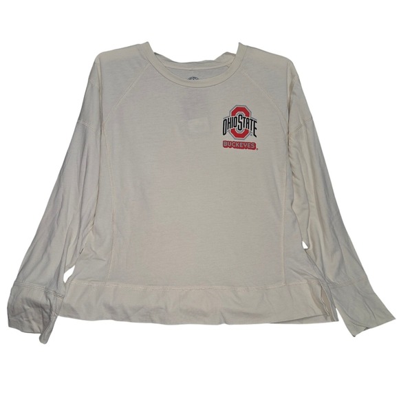 Knights Apparel Tops - Ohio State Buckeyes Knights Apparel‎ Cream Long Sleeve Shirt Womens XL NWT
